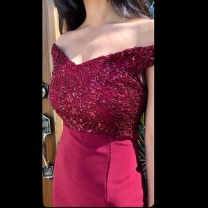 Burgundy dress off shoulder! NWT